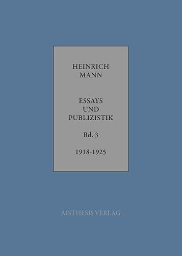 9783895289835: Essays und Publizistik: Band 3: Novebmer 1918 - 1925 / kritische Gesamtausgabe