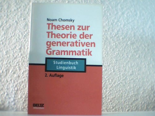 Imagen de archivo de Thesen zur Theorie der generativen Grammatik a la venta por CSG Onlinebuch GMBH