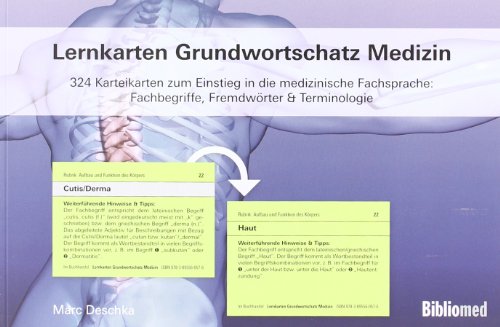 Stock image for Lernkarten Grundwortschatz Medizin - 324 Karteikarten zum Einstieg in die medizinische Fachsprache: Fachbegriffe, Fremdwrter & Terminologie for sale by medimops