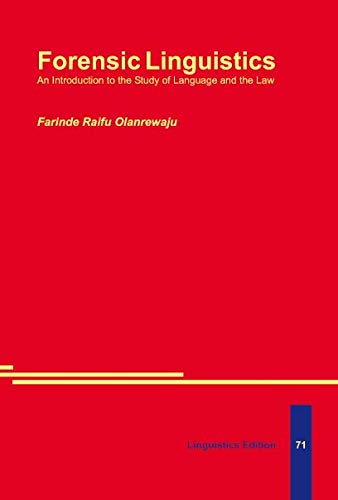 9783895861925: Forensic Linguistics. An Introduction to the Study of Language and the Law