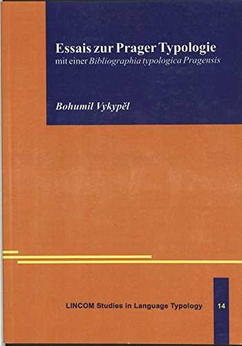 9783895868658: Essais zur Prager Typologie. (mit einer Bibliographia typologica Pragensis)