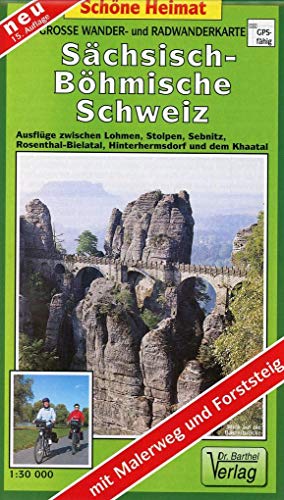 Stock image for Gro e Wander- und Radwanderkarte Sächsisch-B hmische Schweiz 1 : 30 000: Ausflüge zwischen Lohmen, Stolpen, Sebnitz, Rosenthal-Bieletal, Hinterhermsdorf und dem Khaatal for sale by WorldofBooks