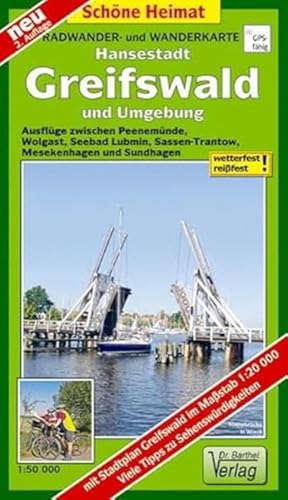 Beispielbild fr Hansestadt Greifswald und Umgebung Radwander- und Wanderkarte 1 : 50 000. Mit Stadtplan Greifswald. 1:20000 zum Verkauf von Blackwell's