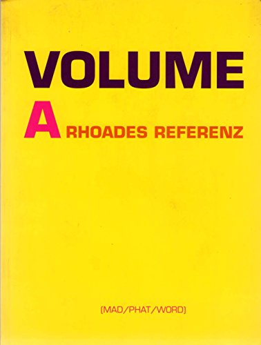Volume A: A Rhoades Reference (9783896110510) by Rhoades, Jason