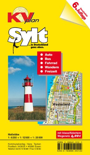 Imagen de archivo de Sylt 1 : 12 500: Amtsplan mit Freizeitkarte 1:25000 - Mit Radrouten, Wanderwegen und Buslinien a la venta por medimops