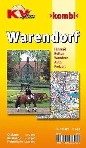 9783896416001: Warendorf, KVplan, Radkarte/Reiterkarte/Wanderkarte/Stadtplan, 1:25.000 / 1:12.500 / 1:5.000: Citykarte 1 : 5 000. Detailkarte 1 : 12 500. ... 000. Fahrrad, Reiten, Wandern, Auto, Freizeit