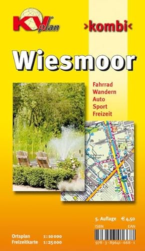 Wiesmoor, KVplan, Radkarte/Wanderkarte/Stadtplan, 1:25.000 / 1:10.000 | Ortsplan 1 : 10 000. Freizeitkarte 1 : 25 000. Fahrrad. Wandern. Auto. Sport. Freizeit