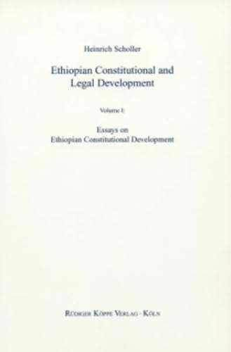 Beispielbild fr Ethiopian Constitutional and Legal Development. Vol. 1: Essays on Constitutional Development. zum Verkauf von Kloof Booksellers & Scientia Verlag