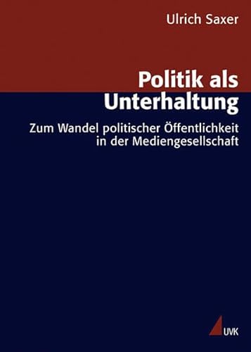 Beispielbild fr Politik als Unterhaltung: Zum Wandel politischer ffentlichkeit in der Mediengesellschaft Forschung zum Verkauf von medimops