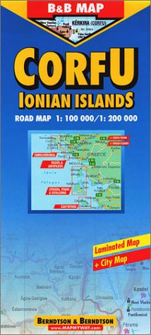 B&B Corfu & Ionian Islands Laminated Road Map (9783897070066) by Berndtson