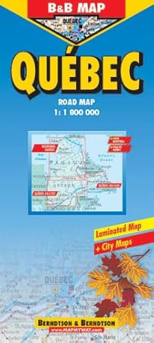 B&B Quebec Laminated Road Map (9783897075634) by Berndtson