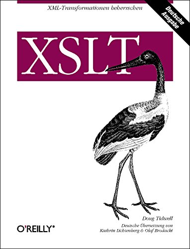 Beispielbild fr XSLT. XML-Dokumente transformieren von Doug Tidwell Grundlagen von XML und die Installation von Xalan * Einfache Transformationen * XPath * Verzweigungs- und Kontrollelemente * Links und Querverweise * Sortieren und Gruppieren * XML-Dokumente verbinden * XSLT erweitern * Eine rekapitulierende Fallstudie * Referenzen zu XSLT, XPATH und ihren Funktionen XSLT-Stylesheets XSLT-Sprache XPATH Verzweigungen Links Sortieren Gruppieren Kombinieren Erweiterungen Referenz Informatik Programmiersprachen Programmierwerkzeuge XML XSLT Extensible Stylesheet Language Transformations ISBN-10 3-89721-292-7 / 3897212927 ISBN-13 978-3-89721-292-3 / 9783897212923 zum Verkauf von BUCHSERVICE / ANTIQUARIAT Lars Lutzer