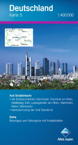 Aral Straßenkarte Deutschland 5 / 1 : 400 000: Extra: Ortsverzeichnis mit Postleitzahlen, Citypläne und Reisetipps