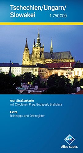 9783897642713: Aral Straenkarte Tschechien / Ungarn / Slowakei 1 : 750 000: Mit Cityplnen Prag, Budapest, Bratislava / Reisetipps und Ortsregister