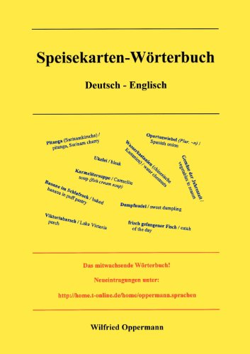 9783898119122: Speisekarten Wrterbuch Deutsch / Englisch