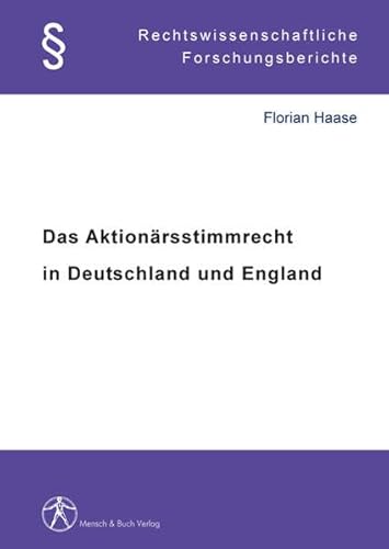 Beispielbild fr Das Aktionrsstimmrecht in Deutschland und England zum Verkauf von Buchpark