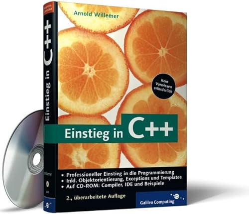 Beispielbild fr Einstieg in C++ Objektorientierung, Exceptions und Templates mit CD-ROM (Gebundene Ausgabe) von Arnold Willemer Objektorientierung Polymorphie Exceptions Templates STL Open-Source-Entwicklungsumgebung Open-Source-Compiler Softwareentwicklung Programmierung Ein Schnelleinstieg bringt Sie von Null auf C++, danach begleiten Sie praxisnahe Beispiele und bungen auf anschauliche Weise bei Ihren ersten Schritten in die Programmierung mit C++. Kenntnisse in C oder einer anderen Sprache werden nicht vorausgesetzt. Das Buch behandelt alle wichtigen Themen wie Vererbung, Objektorientierung, Polymorphie, Exceptions und Templates. KurzEin Buch, das Sie auch dann, wenn es schwierig wird nicht aus der Hand legen mssen. Darber hinaus finden Sie einen leichten Einstieg in STL. Und mit der beiliegenden CD, die einen Open-Source-Compiler und eine Open-Source-Entwicklungsumgebung beinhaltet, kann jeder sofort starten. Der Verlag ber das Buch Bei Galileo Computing finden Sie professionelle Bcher zur S zum Verkauf von BUCHSERVICE / ANTIQUARIAT Lars Lutzer