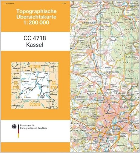 9783898889599: Topographische bersichtskarte CC4718 Kassel 1 : 200 000