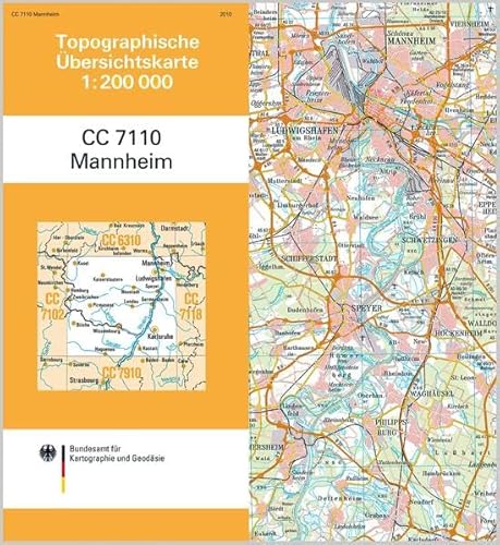 9783898889704: Topographische bersichtskarte CC7110 Mannheim 1 : 200 000