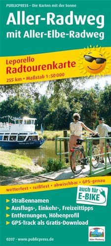 Radwanderkarte Aller-Radweg mit Aller-Elbe-Radweg 1 : 50 000 : mit Ausflugszielen, Einkehr- & Freizeittipps