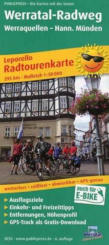 Radwanderkarte Werratal-Radweg, Werraquellen - Hann. Münden 1 : 50 000 : Mit Ausflugszielen, Einkehr- & Freizeittipps - PUBLICPRESS