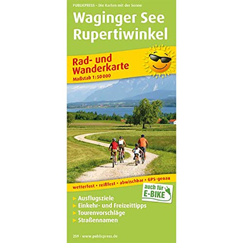 Rad- und Wanderkarte Waginger See - Rupertiwinkel: Mit Ausflugszielen, Einkehr- und Freizeittipps, reissfest, wetterfest, GPS-genau. 1:50000: Mit . wetterfest, reissfest, abwischbar, GPS-genau - Publicpress