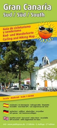 Stock image for Rad- und Wanderkarte Gran Canaria Sud / Sd / South: mit Ausflugszielen, Einkehr- & Freizeittipps, wetterfest, reissfest, abwischbar, GPS-genau. . abwischbar, GPS-genau, mit Tourenvorschlgen for sale by medimops