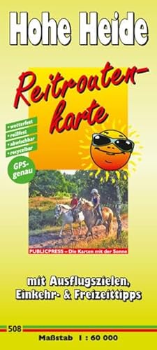 Stock image for Reitroutenkarte Hohe Heide: mit Ausflugszielen, Einkehr- & Freizeittipps, wetterfest, reissfest, abwischbar, GPS-genau. 1:60000 for sale by medimops