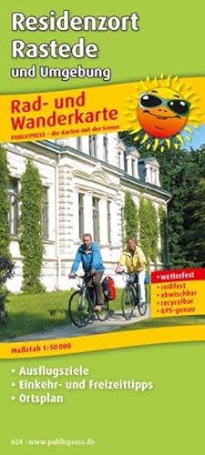 Rad- und Wanderkarte Residenzort Rastede und Umgebung: mit Ausflugszielen, Einkehr- & Freizeittipps und Ortsplan, wetterfest, reißfest, abwischbar, GPS-genau. 1:50000