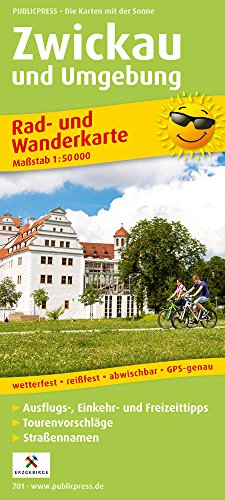 Stock image for Rad- und Wanderkarte Zwickau und Umgebung: mit Ausflugszielen, Einkehr- & Freizeittipps, wetterfest, reissfest, abwischbar, GPS-genau. 1:50000 for sale by medimops