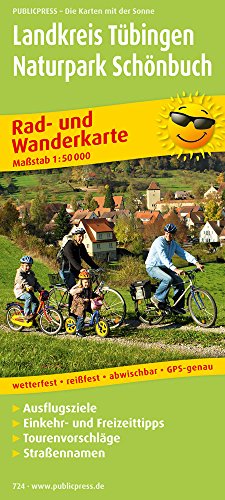 Rad- und Wanderkarte Landkreis Tübingen - Naturpark Schönbuch 1 : 50 000 - Publicpress