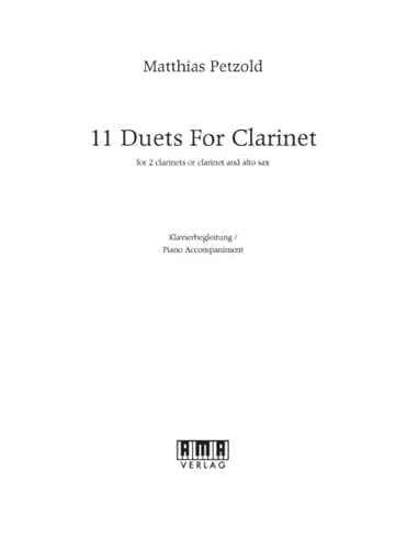 9783899222135: 11 Duets for Clarinet: Klavierbegleitung