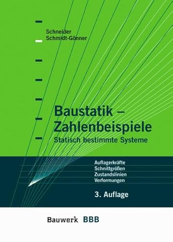 Stock image for Baustatik - Zahlenbeispiele: Statisch bestimmte Systeme. Auflegerkrfte, Schnittgren, Zustandslinien, Verformungen for sale by medimops