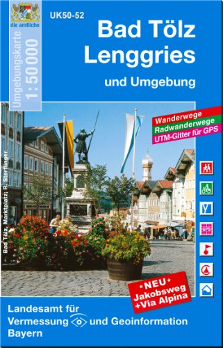 Beispielbild fr Bad Tlz, Lenggries und Umgebung 1 : 50 000: Mit Wander- und Radwanderwegen, Gitter fr GPS-Nutzer (UK 50 - 52): Mit Wander- und Radwanderwegen. Mit Gitter fr GPS-Nutzer zum Verkauf von medimops