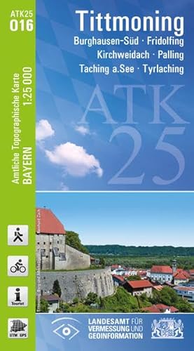 Beispielbild fr ATK25-O16 Tittmoning (Amtliche Topographische Karte 1:25000): Burghausen-Sd, Fridolfing, Kirchweidach, Palling, Taching a.See, Tyrlaching (ATK25 Amtliche Topographische Karte 1:25000 Bayern) zum Verkauf von medimops