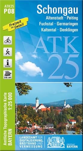 Beispielbild fr ATK25-P08 Schongau (Amtliche Topographische Karte 1:25000): Altenstadt, Peiting, Fuchstal, Germaringen, Kaltental, Denklingen (ATK25 Amtliche Topographische Karte 1:25000 Bayern) zum Verkauf von medimops