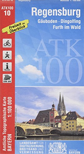 Beispielbild fr ATK100-10 Regensburg (Amtliche Topographische Karte 1:100000): Guboden, Dingolfing, Furth im Wald (ATK100 Amtliche Topographische Karte 1:100000 Bayern) zum Verkauf von medimops