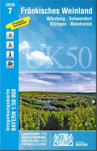 Beispielbild fr UK50-7 Frnkisches Weinland: Wrzburg, Schweinfurt, Kitzingen, Maindreieck (UK50 Umgebungskarte 1:50000 Bayern Topographische Karte Freizeitkarte Wanderkarte) zum Verkauf von medimops