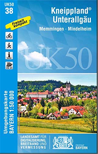 Beispielbild fr Kneippland 1 : 50 000 UK50-38 (UK50 Umgebungskarte 1:50000 Bayern Topographische Karte Freizeitkarte Wanderkarte) zum Verkauf von medimops