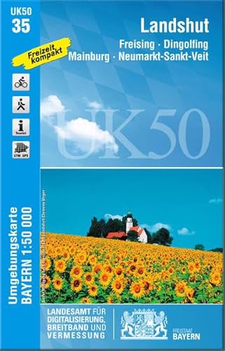 Beispielbild fr UK50-35 Landshut 1:50 000 (UK50 Umgebungskarte 1:50000 Bayern Topographische Karte Freizeitkarte Wanderkarte) zum Verkauf von medimops