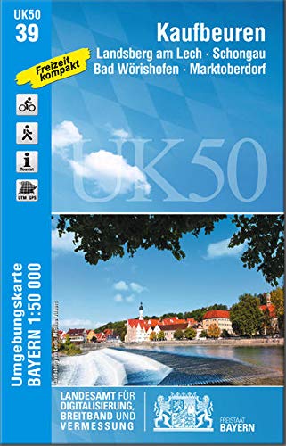 Beispielbild fr UK50-39 Kaufbeuren 1:50 000 (UK50 Umgebungskarte 1:50000 Bayern Topographische Karte Freizeitkarte Wanderkarte) zum Verkauf von medimops
