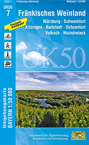 Beispielbild fr UK50-7 Frnkisches Weinland: Wrzburg, Schweinfurt, Kitzingen, Karlstadt, Ochsenfurt, Volkach, Maindreieck, Arnstein, Gemnden a.Main, Dettelbach, . Karte Freizeitkarte Wanderkarte) zum Verkauf von medimops