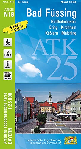 Beispielbild fr ATK25-N18 Bad Fssing (Amtliche Topographische Karte 1:25000): Rotthalmnster, Ering, Kirchham, Klarn, Malching, Rottal, Innviertel, Pockinger . Amtliche Topographische Karte 1:25000 Bayern) zum Verkauf von medimops