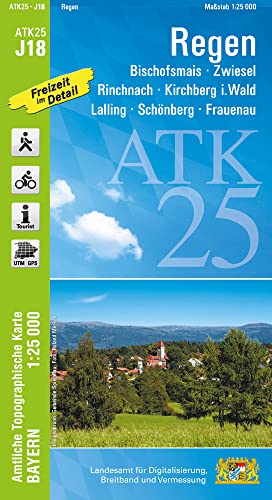 Beispielbild fr ATK25-J18 Regen (Amtliche Topographische Karte 1:25000): Bischofsmais, Zwiesel, Rinchnach, Kirchberg i.Wald, Lalling, Schnberg, Frauenau (ATK25 Amtliche Topographische Karte 1:25000 Bayern) zum Verkauf von medimops