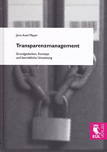 Beispielbild fr Transparenzmanagement: Grundgedanken, Konzept und betriebliche Umsetzung zum Verkauf von medimops