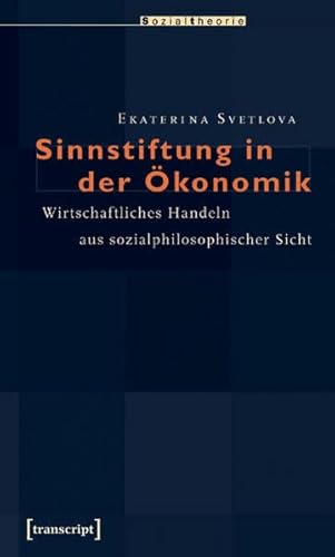 Sinnstiftung in der Ökonomik: Wirtschaftliches Handeln aus sozialphilosophischer Sicht von Ekaterina Svetlova Das Buch richtet sich an alle, die über die Grenzen der Reichweite zentraler ökonomischer Konzepte reflektieren wollen. Die stark formalisierte Ökonomie vernachlässigt die soziale Perspektive wirtschaftlichen Handelns - und kann deshalb Phänomene wie die Entstehung von Märkten, Kooperation, Vertrauen oder Innovation nicht ausreichend erklären. Die hier vorgestellten sozialen Sinnkonzepte aus der Philosophie und Soziologie eröffnen neue Sichtweisen und zeigen alternative Erklärungsmöglichkeiten auf. Autor: Ekaterina Svetlova (Dr. phil.) ist wissenschaftliche Mitarbeiterin am Lehrstuhl für Soziologie an der Zeppelin University, Friedrichshafen. Sinnstiftung in der Ökonomik Wirtschaftliches Handeln aus sozialphilosophischer Sicht - Ekaterina Svetlova