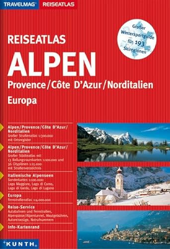 Imagen de archivo de Travelmag Reiseatlas Alpen. Provence / Cote d'Azur / Norditalien / Europa a la venta por medimops