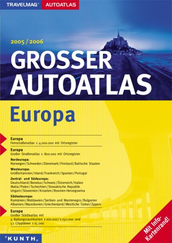 Stock image for Travelmag Grosser Autoatlas 2005/2006 Europa. Mit Info- Kartenrand for sale by medimops
