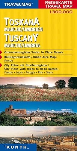 9783899448320: Toskana 1 : 300 000 Reisekarte: Marche / Umbrien. Ortsnamenregister, Ballungsraumkarte, Cityplne mit Straenregister: Firenze, Lucca, Perugia, Pisa, Siena