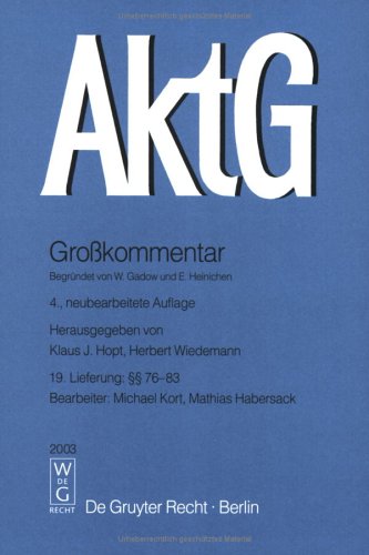 Beispielbild fr AKTG. Grokommentar. 19. Lieferung  76-83. zum Verkauf von Antiquariat Eule